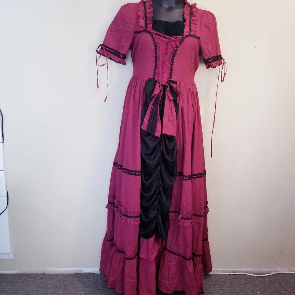 Victorian steampunk gothic pinkish color dress